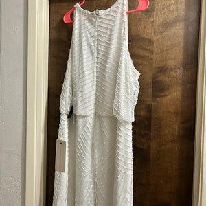 White sparkly Adrianna papell dress
